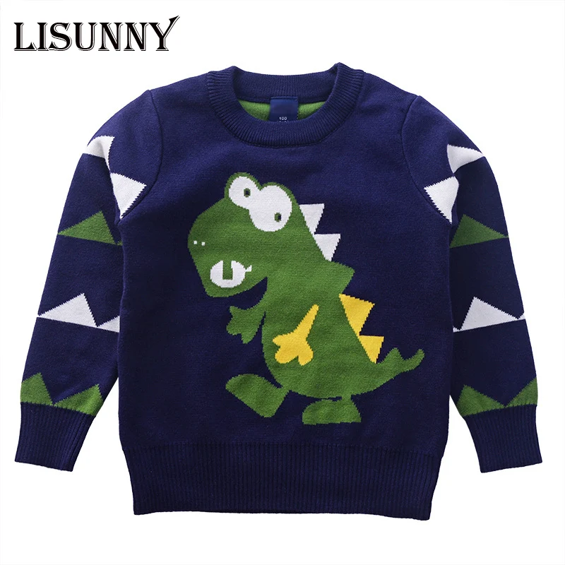 2019 Autumn Winter Children's cartoon dinosaur Knitted Sweaters Kids Baby jacquard boys double-knit sweater Mercerized cotton 
2019 Autumn Winter Children's cartoon dinosaur Knitted Sweaters Kids Baby jacquard boys double-knit sweater Mercerized cotton