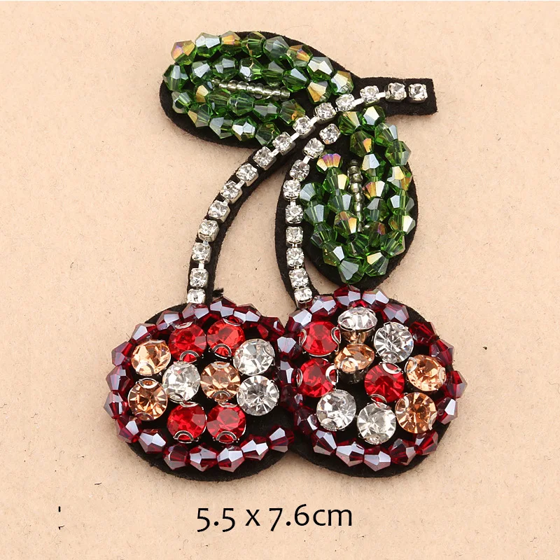 Hot Rhinestone Cherry Strawberry Pineapple Fruit Handwork Bead Embroidered Patches for Clothing Sew on Clothes Appliques Badge
Hot Rhinestone Cherry Strawberry Pineapple Fruit Handwork Bead Embroidered Patches for Clothing Sew on Clothes Appliques Badge