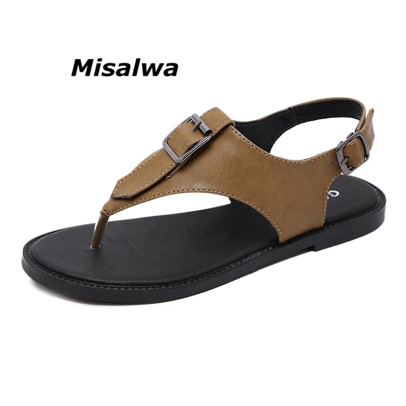 Misalwa Women Flat Sandals PU Leather Rome Style Flip Flops Ladies Sandals Beach Summer Gladiator Casual Shoes Female
Misalwa Women Flat Sandals PU Leather Rome Style Flip Flops Ladies Sandals Beach Summer Gladiator Casual Shoes Female