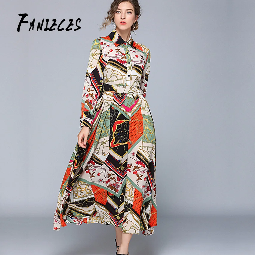 2019 Autum winter fashion dresses Designer Runway Flowers Printed Long Sleeve Maxi Dress High Waist Women Robe Vestido de fiesta
2019 Autum winter fashion dresses Designer Runway Flowers Printed Long Sleeve Maxi Dress High Waist Women Robe Vestido de fiesta
