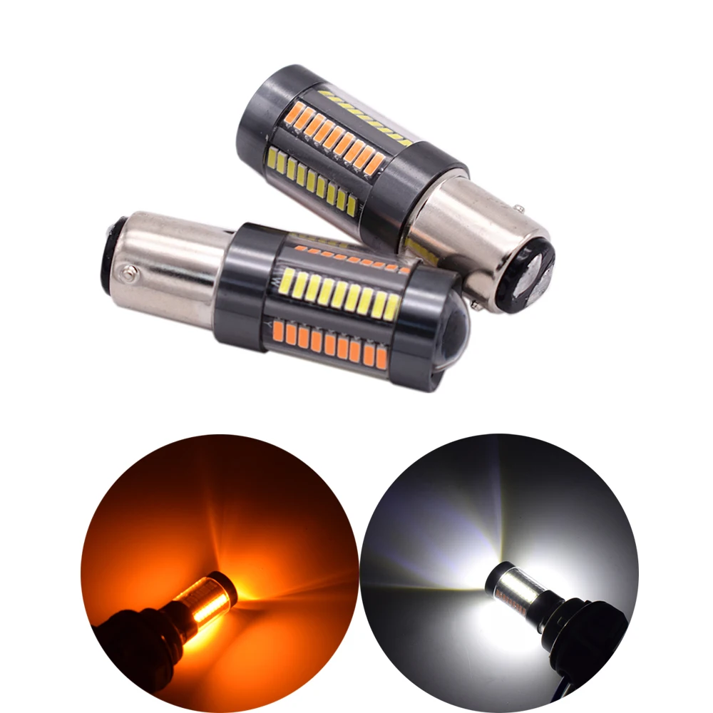 10PCS/lot Dual Color 1157 P27 BAY15D 4014 66 SMD LED White/Amber Switchback Car Turn Signal Light Tail Brake Reverse Lamp 12V
10PCS/lot Dual Color 1157 P27 BAY15D 4014 66 SMD LED White/Amber Switchback Car Turn Signal Light Tail Brake Reverse Lamp 12V