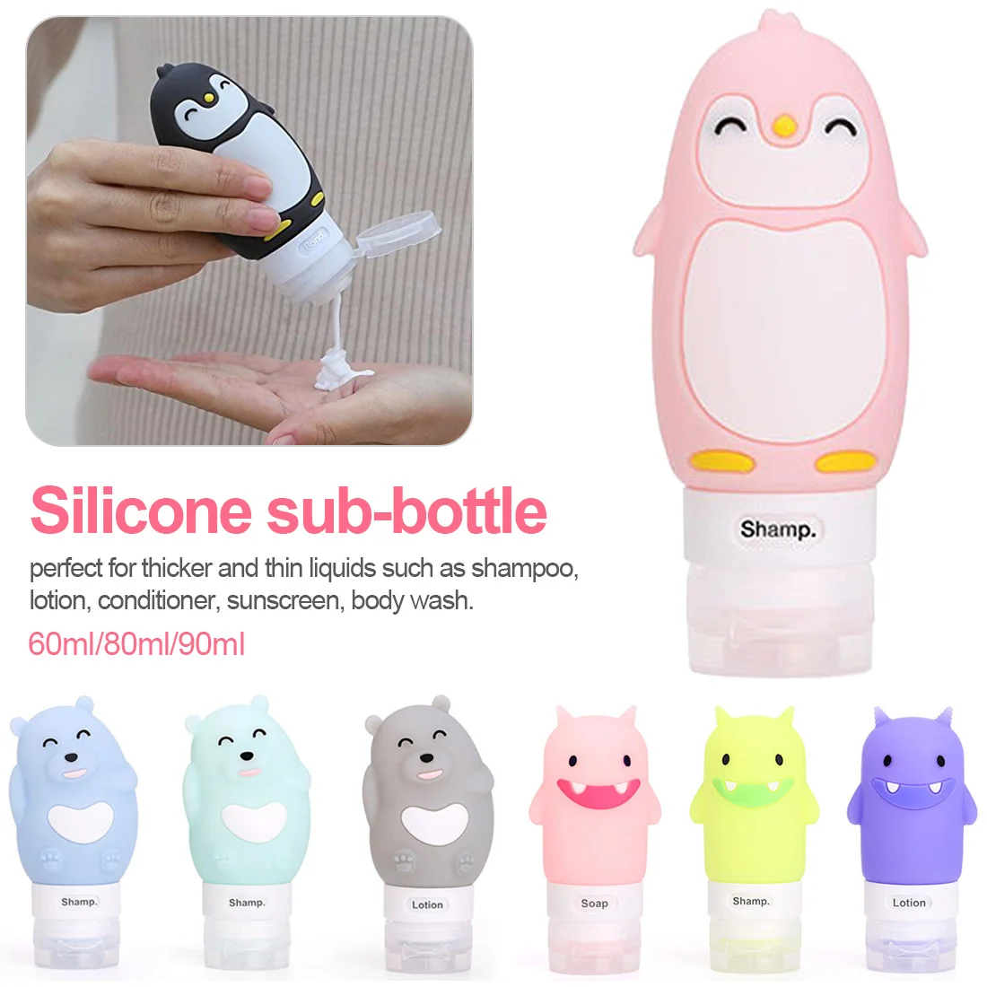 Purple Child adults Multi purpose Outdoor travel portable bottle squeeze cartoon animal model bottle Silicone little empty bot
Purple Child adults Multi purpose Outdoor travel portable bottle squeeze cartoon animal model bottle Silicone little empty bot