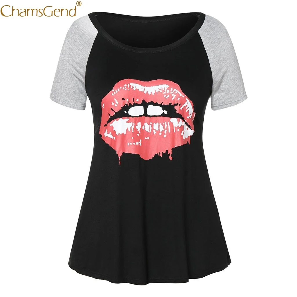 Summer t-shirt women summer Casual Funny t shirt For Ladyt-shirt femme t 2019 Lip Printing O Round Shirt Short Sleeve Apr
Summer t-shirt women summer Casual Funny t shirt For Ladyt-shirt femme t 2019 Lip Printing O Round Shirt Short Sleeve Apr