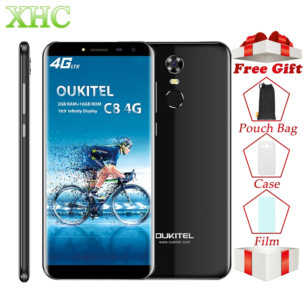 

OUKITEL C8 5.5 inch Android 7.0 Smartphone RAM 2GB ROM 16GB MTK6737 Quad Core 1.3GHz Dual SIM OTA GPS 8.0MP 4G LTE Mobile Phones