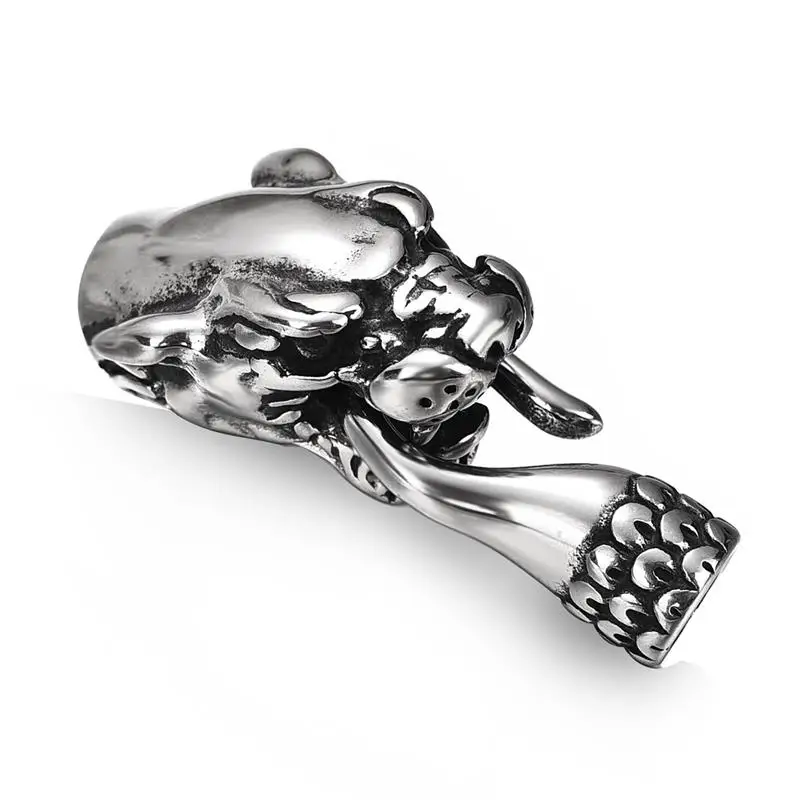 Double Dragon Head 925 STERLING SILVER CLASPS Bracelet Necklace Connector Charm