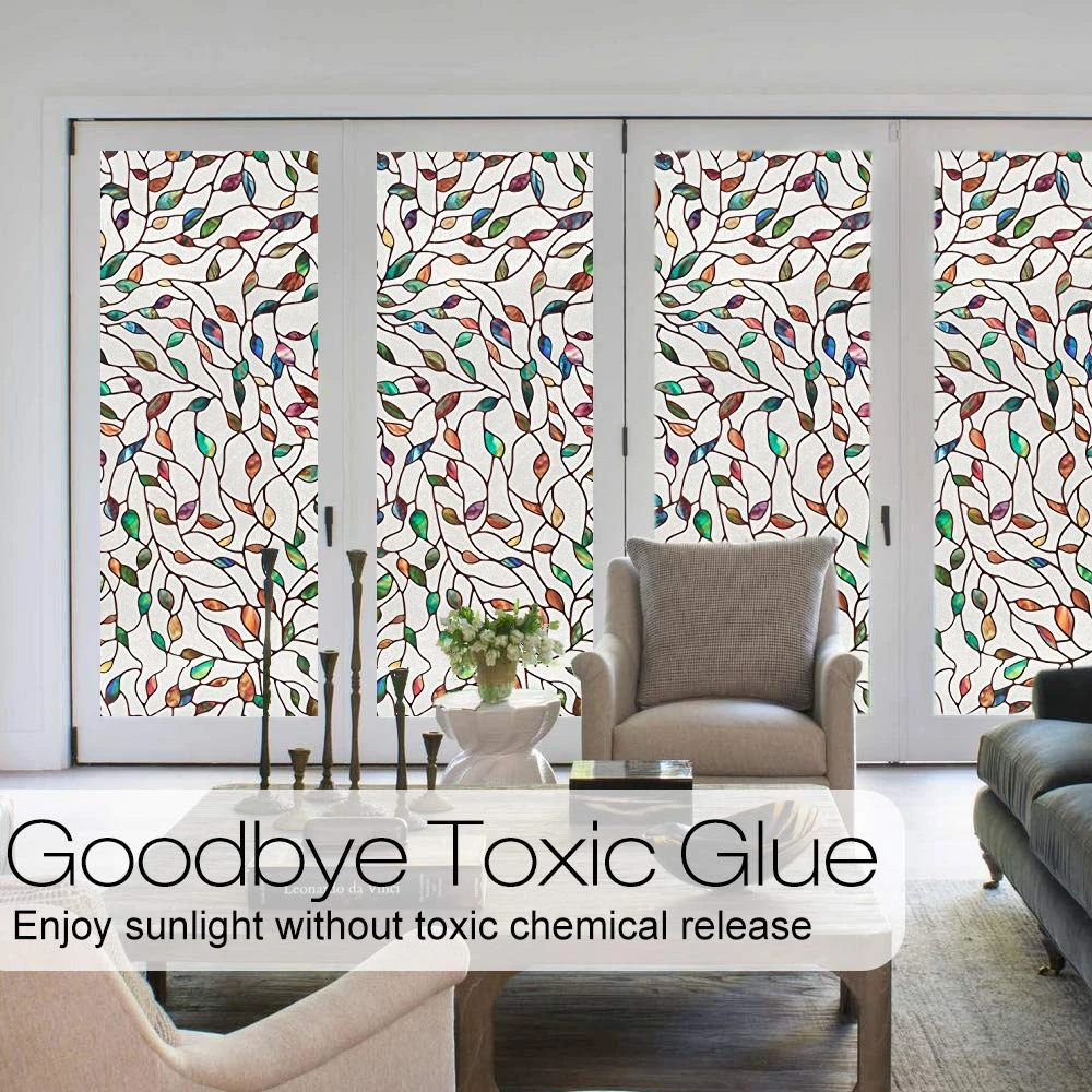 Width 90 Cm Colorful Leaf Decorative Window Films,Static Cling No Glue UV Blocking Heat Control Anti-UV Glass Stickers For Home
Width 90 Cm Colorful Leaf Decorative Window Films,Static Cling No Glue UV Blocking Heat Control Anti-UV Glass Stickers For Home