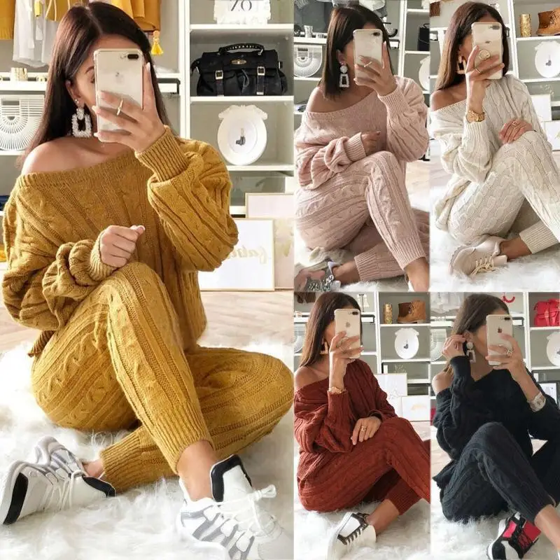 Women sweater suit off shoulder harajuku sueter mujer knitted korean oversize pullover two piece mustard yellow set girls
Women sweater suit off shoulder harajuku sueter mujer knitted korean oversize pullover two piece mustard yellow set girls