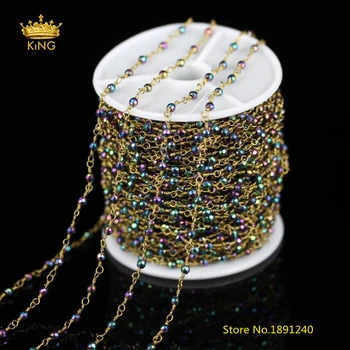 5 Meters,Rainbow Titanium Iron Pyrite Faceted Round Beads Chains,Wire Wrapped Plated Brass Links Chains Bracelet Jewelry,ZJ-67
5 Meters,Rainbow Titanium Iron Pyrite Faceted Round Beads Chains,Wire Wrapped Plated Brass Links Chains Bracelet Jewelry,ZJ-67
