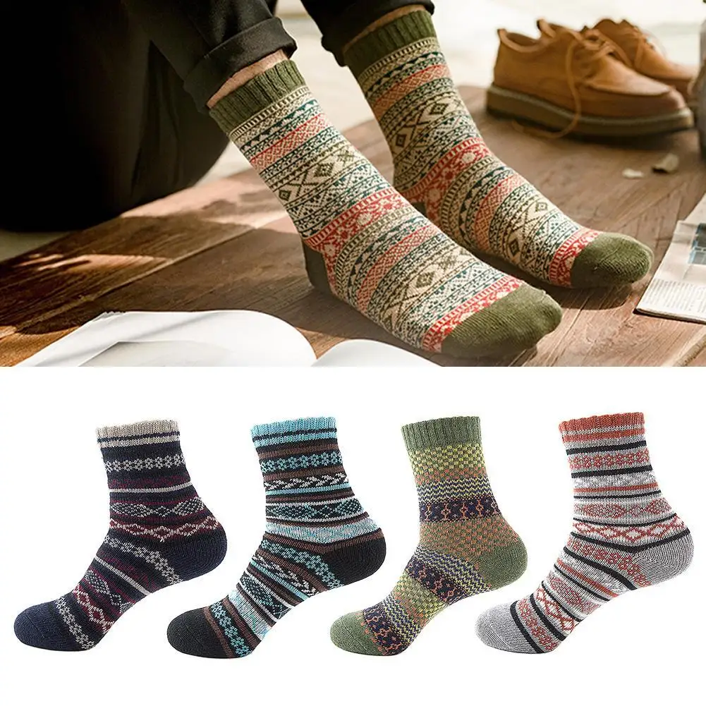 Winter Thick Warm Stripe Wool Socks Casual Calcetines Hombre Sock Business Male Socks Ethnic style Comfortable Wool Socks
Winter Thick Warm Stripe Wool Socks Casual Calcetines Hombre Sock Business Male Socks Ethnic style Comfortable Wool Socks