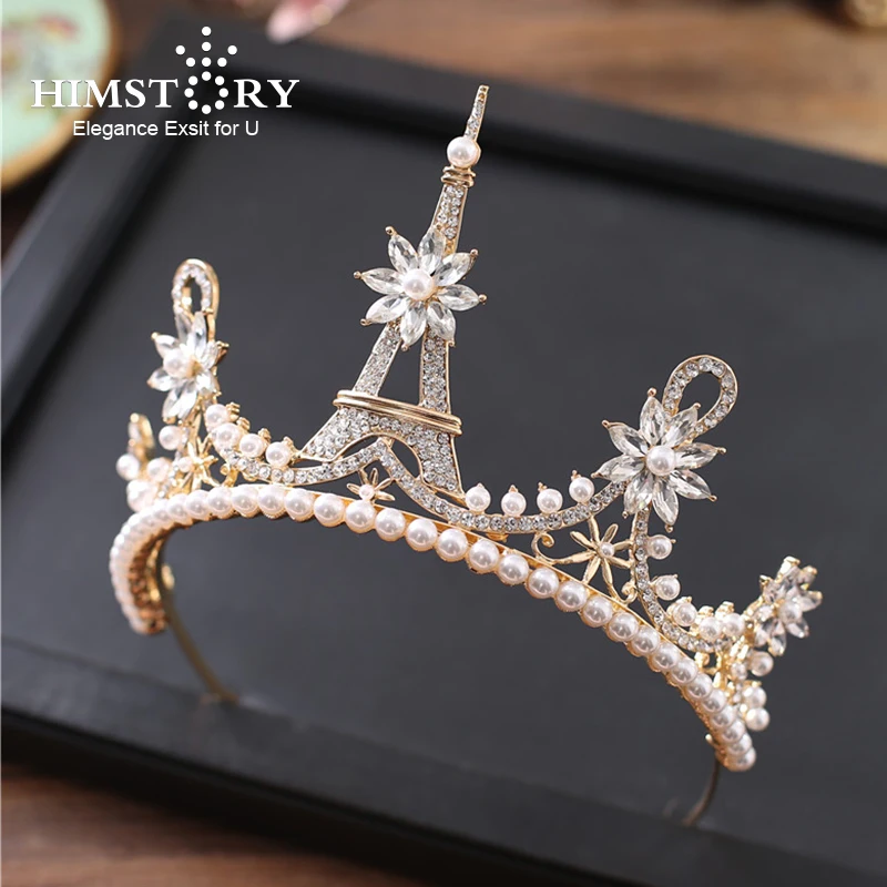 Himstory Shinny Clear Crystal Bride Wedding Hair Accessories Crown Rhinestones Eiffel Tower Pearl Tiara Headdress Hair jewelry
Himstory Shinny Clear Crystal Bride Wedding Hair Accessories Crown Rhinestones Eiffel Tower Pearl Tiara Headdress Hair jewelry