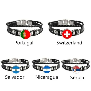 Portugal Switzerland El Salvador Nicaragua Serbian Flag Multilayer Leather Bracelet Fashion Bracelet Men and Women Jewelry 
Portugal Switzerland El Salvador Nicaragua Serbian Flag Multilayer Leather Bracelet Fashion Bracelet Men and Women Jewelry