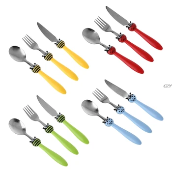 3 Pcs/ Set Kids Tableware Stainless Steel Children Feeding Spoon & Fork & Knife Cartoon Feeding Spoon
3 Pcs/ Set Kids Tableware Stainless Steel Children Feeding Spoon & Fork & Knife Cartoon Feeding Spoon