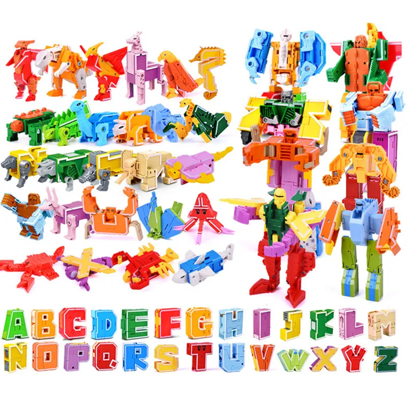 New 26 English Letter Transformer Alphabet Robot Animal Creative Educational Action Figures Legoings Blocks Toy Kids Gifts
New 26 English Letter Transformer Alphabet Robot Animal Creative Educational Action Figures Legoings Blocks Toy Kids Gifts
