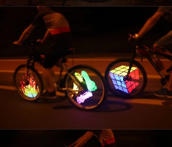 New arrival DIY bicycle spoke bike tire wheel light programmable LED double sided screen display image night cycling ride
New arrival DIY bicycle spoke bike tire wheel light programmable LED double sided screen display image night cycling ride