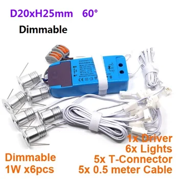 D20xH25mm 1W 6PCS/set Mini Led Down light Lamp 100L-130Lm/W Spot Ceiling Light for Cabinet Closet 5 Years Warranty
D20xH25mm 1W 6PCS/set Mini Led Down light Lamp 100L-130Lm/W Spot Ceiling Light for Cabinet Closet 5 Years Warranty