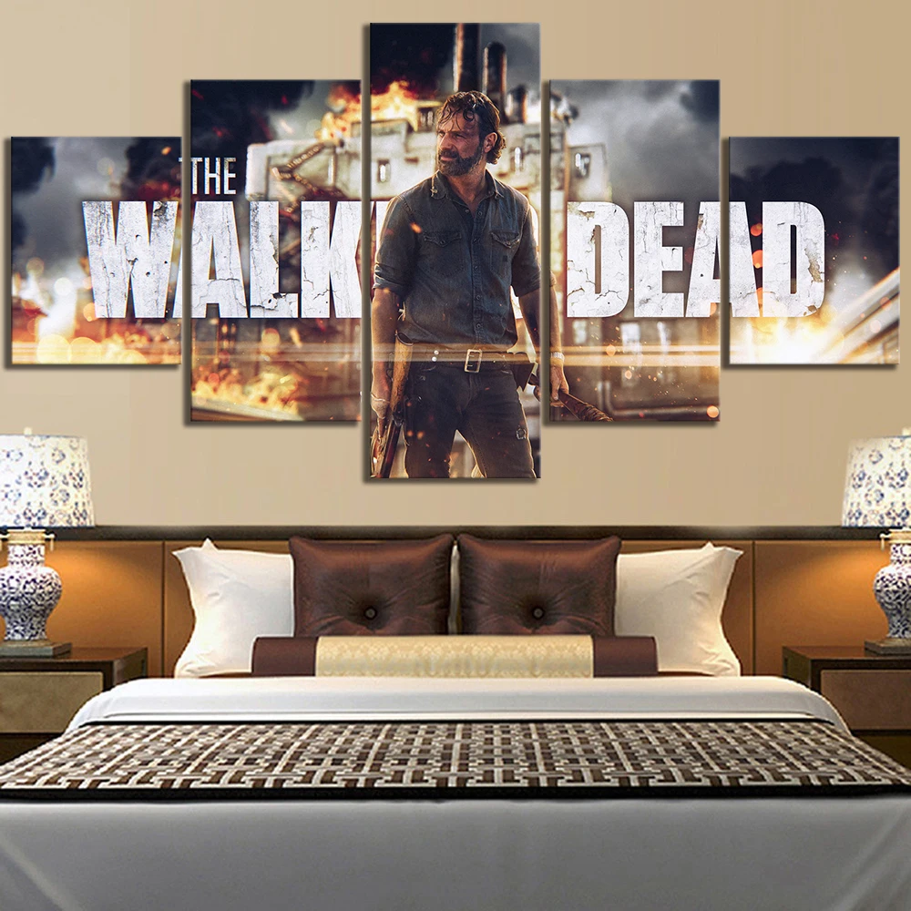 5-Piece-The-Walking-Dead-Season-8-Rick-Movie-Poster-HD-Wall-Pictures-for-Living-Room (3)