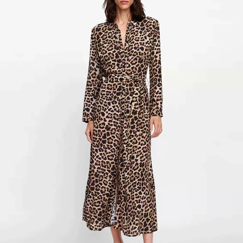 Vintage v nevk long sleeve leopard dress women beach button sashes autumn long dress Casual vestidos party Korean dresses
Vintage v nevk long sleeve leopard dress women beach button sashes autumn long dress Casual vestidos party Korean dresses