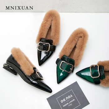 MNIXUAN Classics winter women shoes low heel pumps with fur 2018 patent leather ladies office pointed toe slip on shoes size 42
MNIXUAN Classics winter women shoes low heel pumps with fur 2018 patent leather ladies office pointed toe slip on shoes size 42
