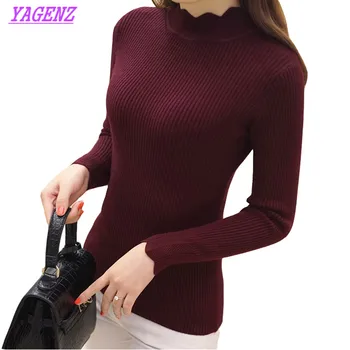 NEW Autumn Winter Warm Women Semi-high collar Pullover sweater Fashion Lotus leaf collar Knitted sweater Slim Bottom sweater 218
NEW Autumn Winter Warm Women Semi-high collar Pullover sweater Fashion Lotus leaf collar Knitted sweater Slim Bottom sweater 218