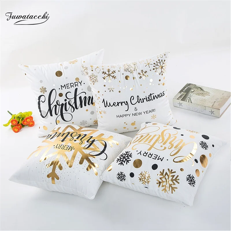 Fuwatacchi Black Gold Foil Cushion Cover Letter Deer Merry Christmas Pillow Cover for Home Sofa Chair Decorative Pillows 45*45
Fuwatacchi Black Gold Foil Cushion Cover Letter Deer Merry Christmas Pillow Cover for Home Sofa Chair Decorative Pillows 45*45