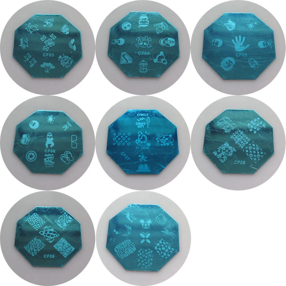 1PC CF03-09/F2 Octagonal Shape Blue Film Nail Art Stamping Image Plate Stainless Stamping Plate Hand Diamond Slipper
1PC CF03-09/F2 Octagonal Shape Blue Film Nail Art Stamping Image Plate Stainless Stamping Plate Hand Diamond Slipper