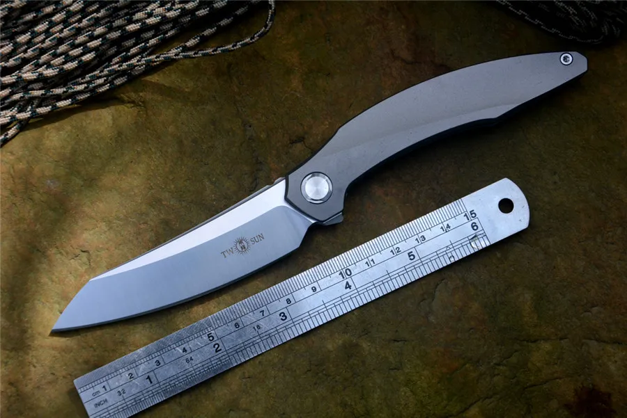 TWOSUN Pocket knife Cutting D2 Steel Folder Combat Reverse Tanto Blade Curved Titanium Handle TS51 Tactical Hunt Folding Knives
TWOSUN Pocket knife Cutting D2 Steel Folder Combat Reverse Tanto Blade Curved Titanium Handle TS51 Tactical Hunt Folding Knives