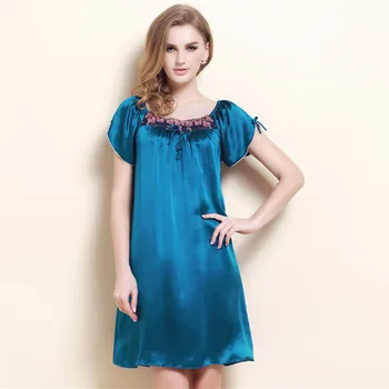 Sexy Pure Silk Nighty Brand 100% Mulberry Silk Short-sleeve Nightgowns M/L/XL Free Shipping
Sexy Pure Silk Nighty Brand 100% Mulberry Silk Short-sleeve Nightgowns M/L/XL Free Shipping