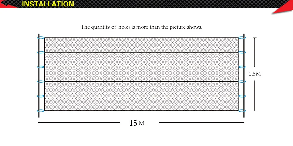 Description Picture 5 of itemHigh Quality 15M x 2.5M 15mm Bat Catch Polyester 75D/2 Anti Bird Trap Mist Net 5pcs