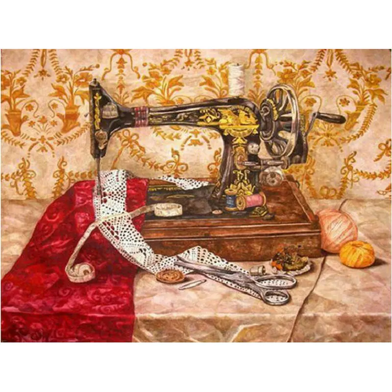 Фото Полностью алмазная живопись вышивка швейная машина квадратная дрель полимерная