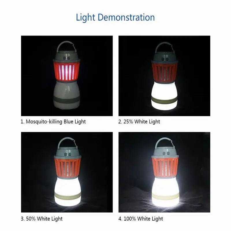 2-in-1 Portable LED Camping Light Mosquito Killer Lamp With Solar Panel USB Charging Outdoor Indoor Waterproof Pest Repeller (28)