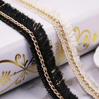 10Yards Beaded Gold Chain Fringe Trimming Tassel Lace Ribbon Scrapbooking Applique Embellishment Sewing Renda For Wedding Dress
10Yards Beaded Gold Chain Fringe Trimming Tassel Lace Ribbon Scrapbooking Applique Embellishment Sewing Renda For Wedding Dress