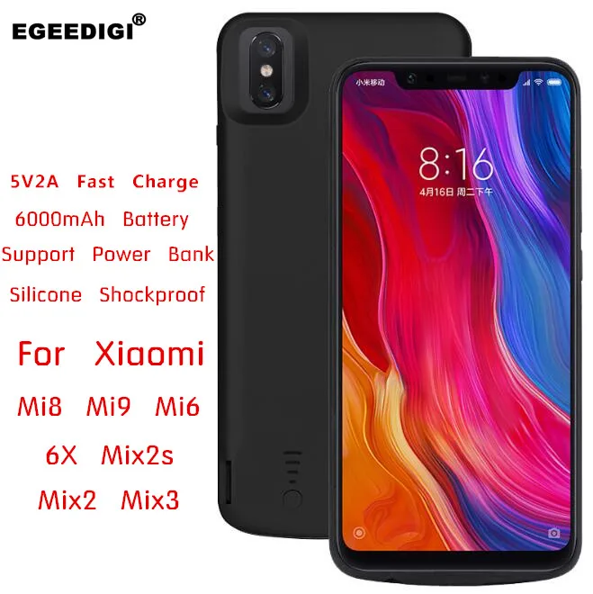 Egeedigi 6500mAh Battery Charge Case For Xiaomi Mi 6 8 9 6X Mix2 Mix2s Mix3 Portable Travel Charging Power Bank Phone Case Cover
Egeedigi 6500mAh Battery Charge Case For Xiaomi Mi 6 8 9 6X Mix2 Mix2s Mix3 Portable Travel Charging Power Bank Phone Case Cover