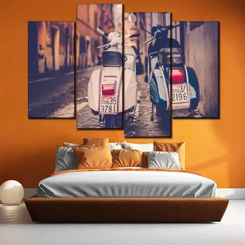 Home Decoration Canvas HD 4 Pcs Prints Retro Scooter Piaggio Street Poster Painting Living Room Wall Art Modular Picture Frame
Home Decoration Canvas HD 4 Pcs Prints Retro Scooter Piaggio Street Poster Painting Living Room Wall Art Modular Picture Frame