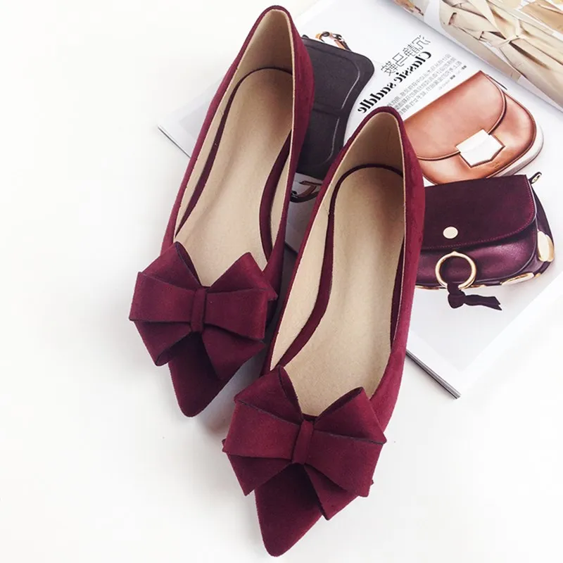 2019 New Women Flats Casual Bow Shoes Ballet Flats Soft Suede Pointed Toe Slip On Loafers Office Ladies Dress Wedding Shoes
2019 New Women Flats Casual Bow Shoes Ballet Flats Soft Suede Pointed Toe Slip On Loafers Office Ladies Dress Wedding Shoes