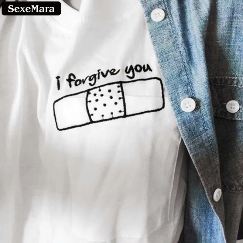 SexeMara Top I Forgive You T-shirts Short Sleeve Vintage Tshirts Summer Feminina Corner Printed T Shirt Harajuku Women Tee F1138
SexeMara Top I Forgive You T-shirts Short Sleeve Vintage Tshirts Summer Feminina Corner Printed T Shirt Harajuku Women Tee F1138