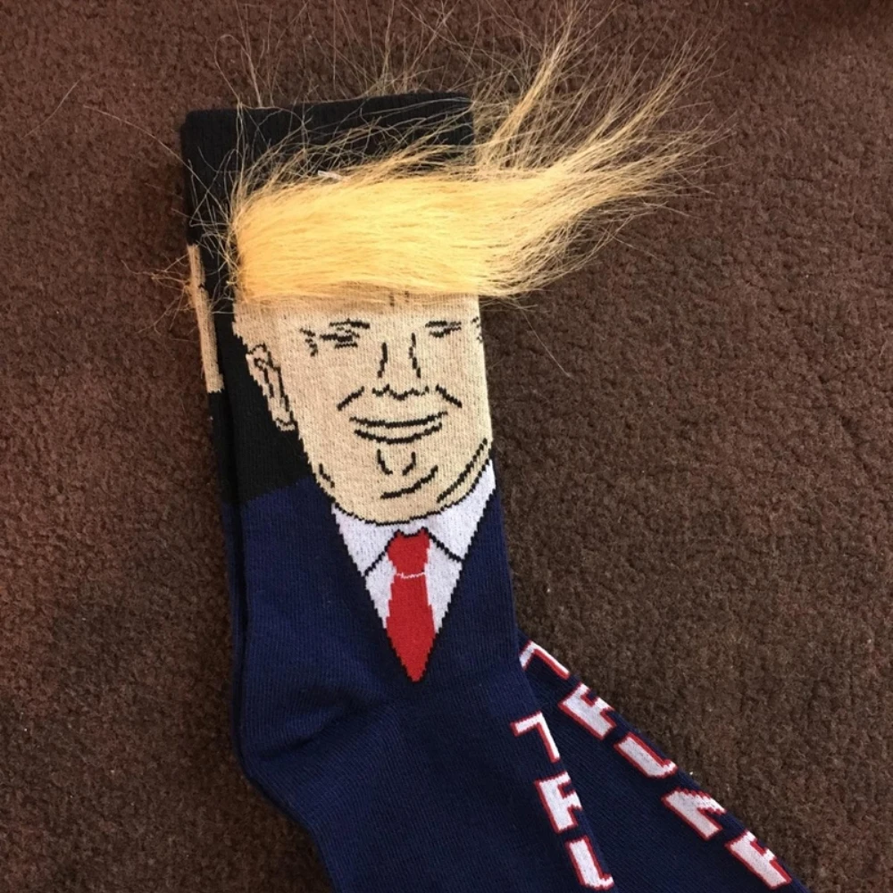 President Donald Trump Socks Unisex Funny Print Adult Casual Crew Socks with 3D Fake Hair Crew Socks Hot Sale
President Donald Trump Socks Unisex Funny Print Adult Casual Crew Socks with 3D Fake Hair Crew Socks Hot Sale