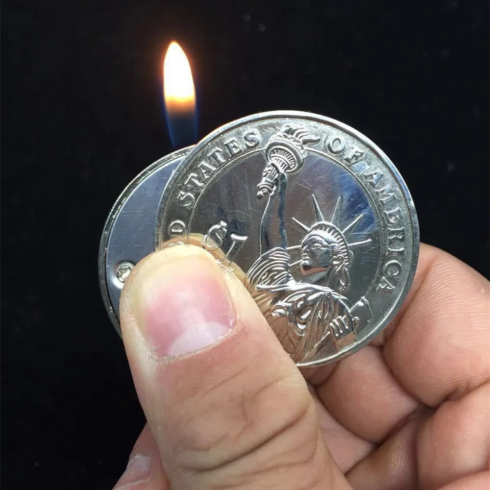 Creative Compact Butane Lighter Gasoline Lighter Inflated Gas Jet Oil Pendant Coin Bar One Dollar Metal Gift Keychain Key Chain
Creative Compact Butane Lighter Gasoline Lighter Inflated Gas Jet Oil Pendant Coin Bar One Dollar Metal Gift Keychain Key Chain