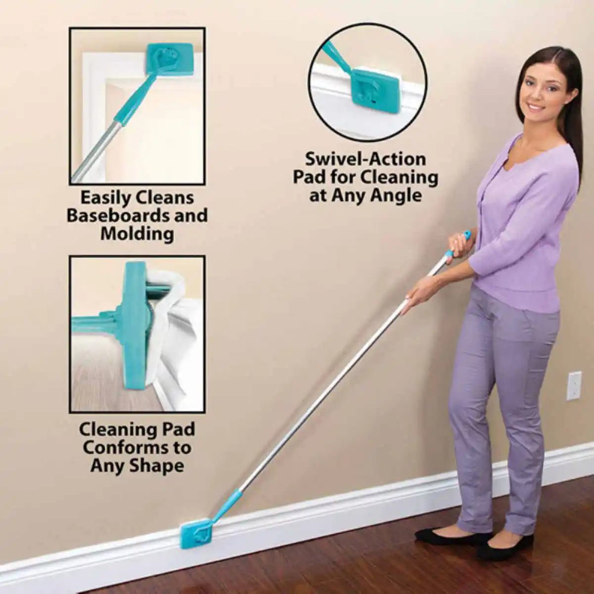 Baseboard Buddy Extendable Wall Cleaner Microfiber Duster 360 Degree Swivel-action Head Home Kitchen Multi-Use Clean Duster
Baseboard Buddy Extendable Wall Cleaner Microfiber Duster 360 Degree Swivel-action Head Home Kitchen Multi-Use Clean Duster