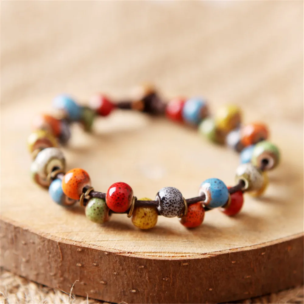 Originally Design Hand Braided Jingdezhen Ceramic Beads Bracelet Multi Color Porcelain Waxed Rope Chain Women Bracelet Wholesale
Originally Design Hand Braided Jingdezhen Ceramic Beads Bracelet Multi Color Porcelain Waxed Rope Chain Women Bracelet Wholesale
