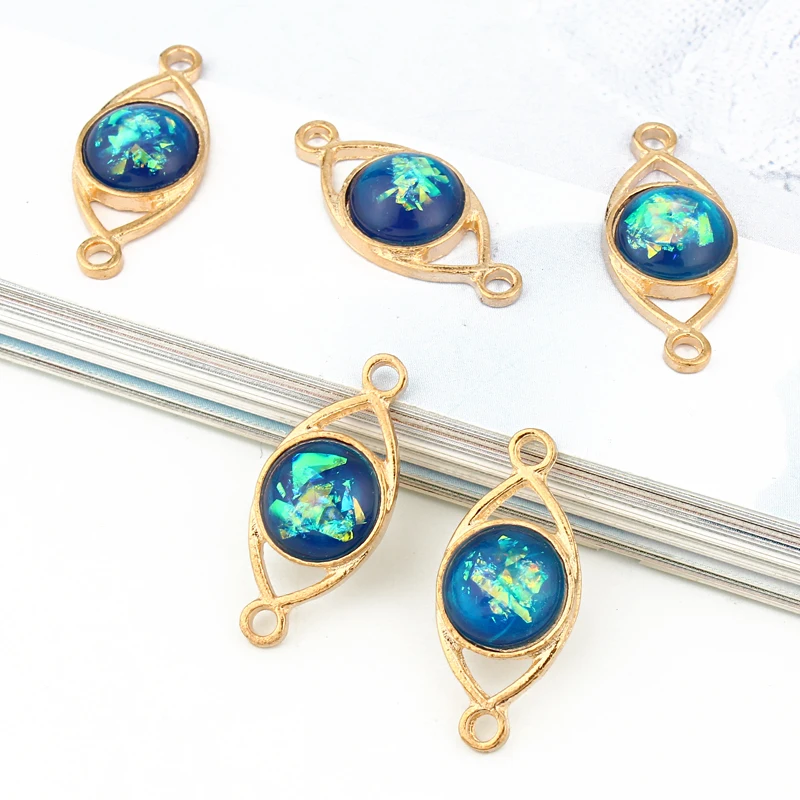 20p Geometric Metal Hole Bead Connector pendant For Necklace earring Jewelry DIY