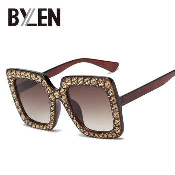 New Crystal Rim Women Sunglasses Retro Brand Desginer Luxury Square Oversize Sun Glasses Ladies Gradient Mirror Shades
New Crystal Rim Women Sunglasses Retro Brand Desginer Luxury Square Oversize Sun Glasses Ladies Gradient Mirror Shades