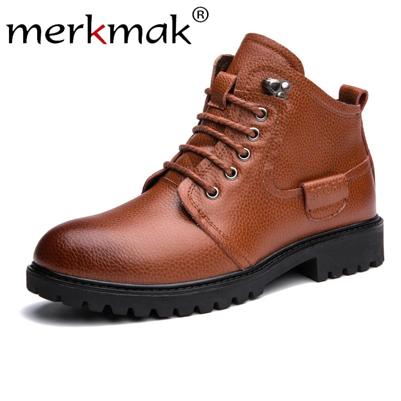 Merkmak Zipper Men Boots Winter Warm Plush Ankle Men Boots Lace Up Male Boots Cotton Inside Fur Snow Boot Casual Leather Shoes
Merkmak Zipper Men Boots Winter Warm Plush Ankle Men Boots Lace Up Male Boots Cotton Inside Fur Snow Boot Casual Leather Shoes