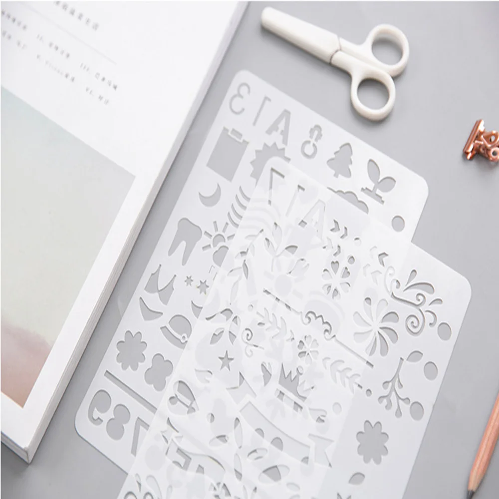 Journal planner Drawing stencil Plastic DIY Hollow Decor Craft Template For Diary Notebook Scrapbook Album Cutting Dies Ruler
Journal planner Drawing stencil Plastic DIY Hollow Decor Craft Template For Diary Notebook Scrapbook Album Cutting Dies Ruler