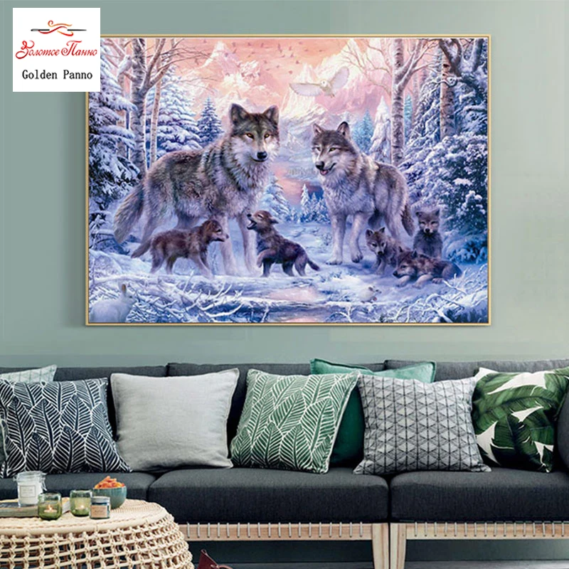 Golden Panno Cross stitch embroidery set 14CT Wofl animal snowflake cotton line drawing DIY embroidery DMC home decoration
Golden Panno Cross stitch embroidery set 14CT Wofl animal snowflake cotton line drawing DIY embroidery DMC home decoration