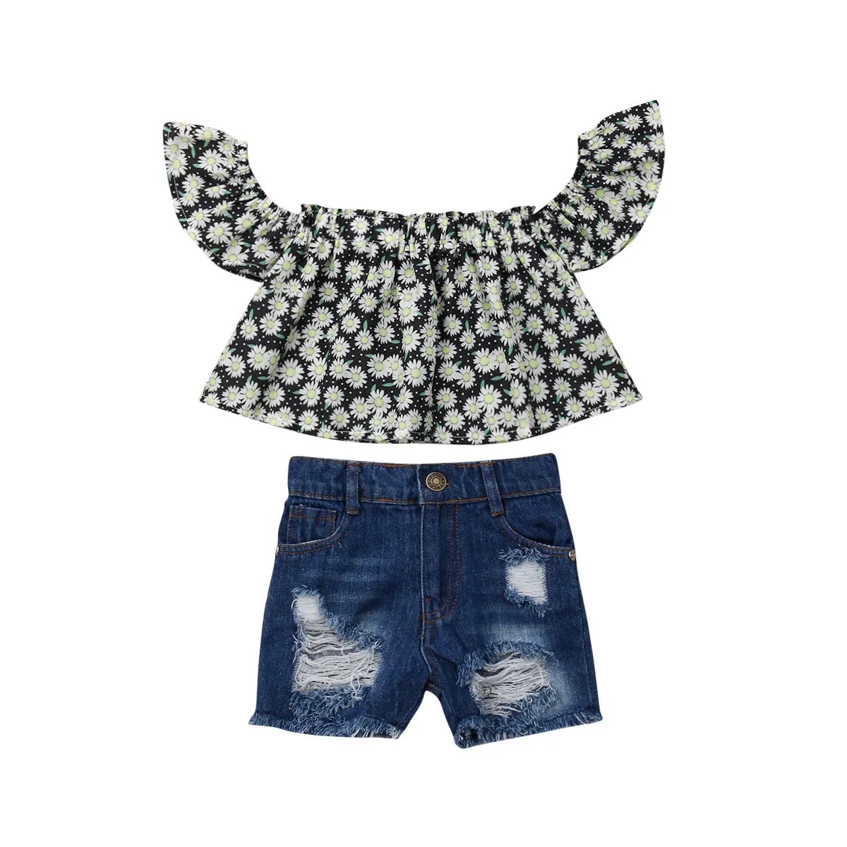 New 2PCS Toddler Kids Baby Girls Off Shoulder Tops+Denim Shorts Pants Summer Outfits 
New 2PCS Toddler Kids Baby Girls Off Shoulder Tops+Denim Shorts Pants Summer Outfits