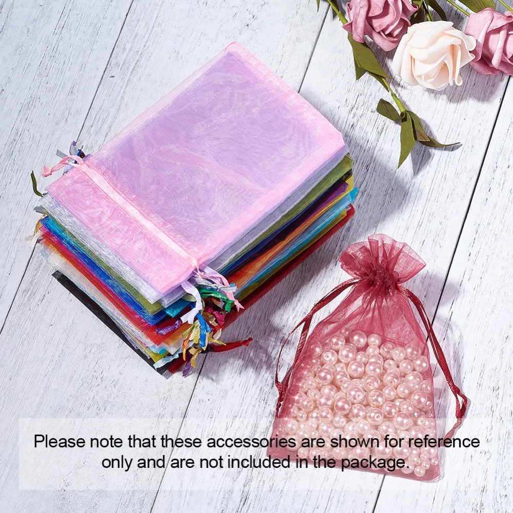 200pc mixed color organza bags with drawstring for jewelry