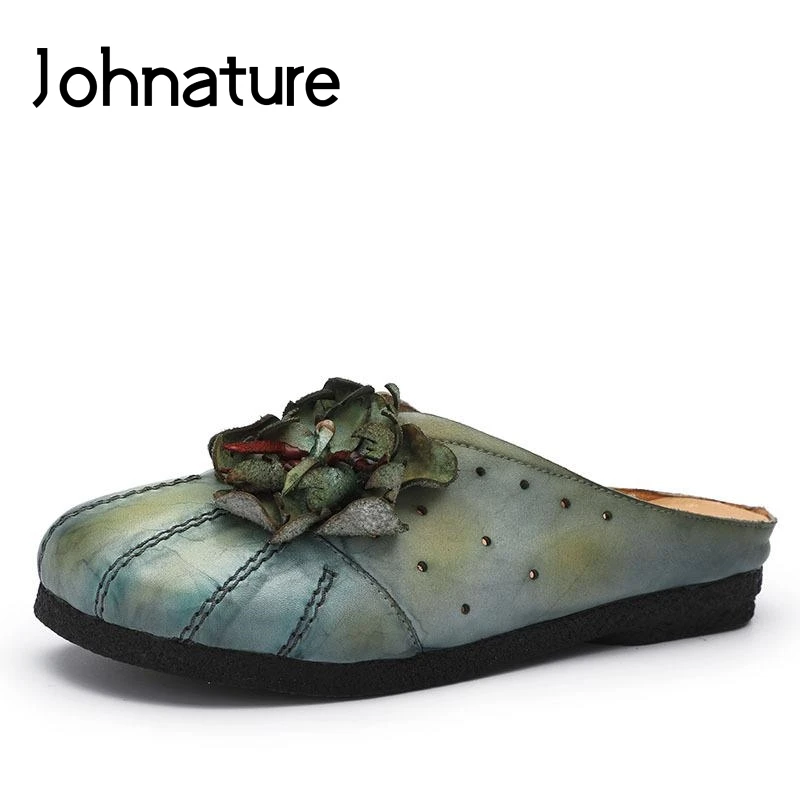 Johnature 2019 New Spring/Summer Retro Genuine Leather Solid Hollow Appliques Flowers Fashion Slides Flat Women Slippers Sandals
Johnature 2019 New Spring/Summer Retro Genuine Leather Solid Hollow Appliques Flowers Fashion Slides Flat Women Slippers Sandals