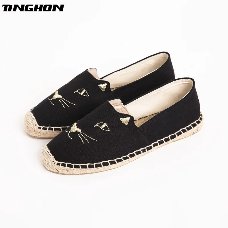 Fashion Ethnic Casual Espadrilles Black cat Flat New Women Spring Printed Embroider Slip on Fishermen Hemp Rope Shoes
Fashion Ethnic Casual Espadrilles Black cat Flat New Women Spring Printed Embroider Slip on Fishermen Hemp Rope Shoes