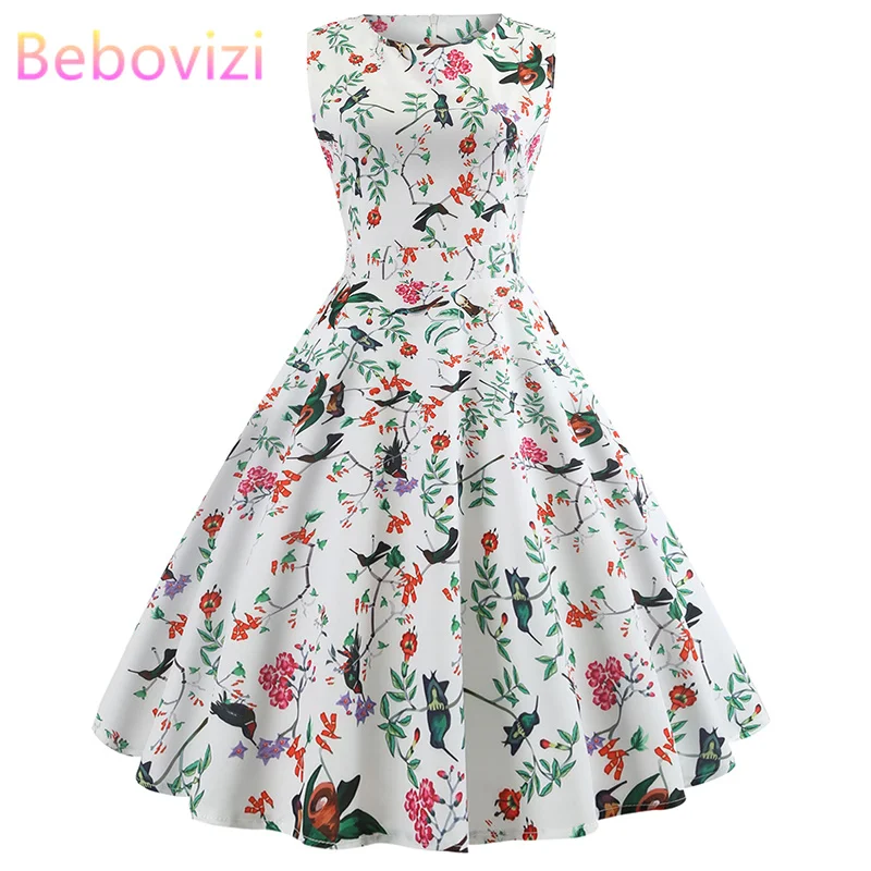 Bebovizi Fashion Women Summer Floral 2018 50s 60s Vintage Casual Elegant Print Birds and Flowers O Neck Party Work bandage Dress
Bebovizi Fashion Women Summer Floral 2018 50s 60s Vintage Casual Elegant Print Birds and Flowers O Neck Party Work bandage Dress