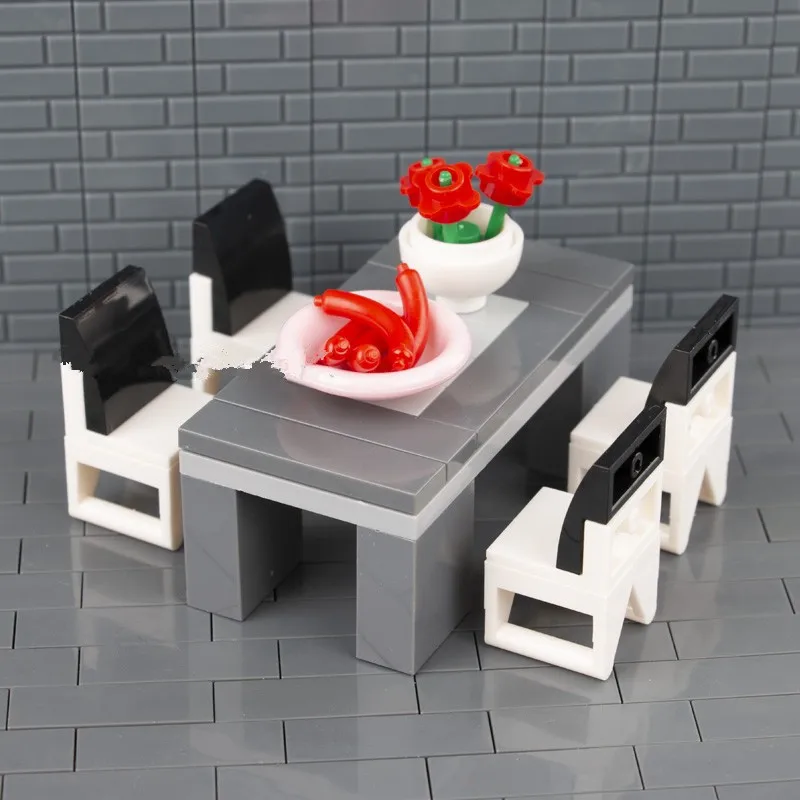 Single Toy Dining Table Chair Block Building Blocks MOC Home Accessories Bricks DIY Furniture DIY Toys For Children
Single Toy Dining Table Chair Block Building Blocks MOC Home Accessories Bricks DIY Furniture DIY Toys For Children